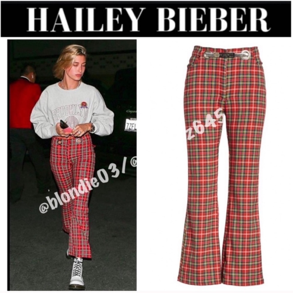 Miaou pair of the “Morgan” Tartan Crop Flare Pants 24 (no belt)